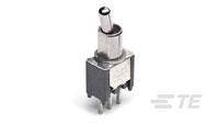 Ein Kippschalter in einer Metallfassung, der für elektronische Geräte zur manuellen Steuerung von Stromkreisen verwendet wird.