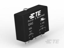 Elektronisches Relais mit vier Pins, schwarzes Gehäuse, Aufschrift 'TE Potter & Brumfield', symbolische Darstellung von Anschlüssen.