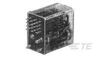 Ein durchsichtiges mechanisches Relais mit mehreren Metallschaltungen und Pins. Hauptsächlich elektrisch oder elektronisch verwendet.