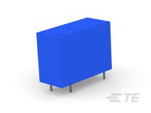 Ein stilisierter, blauer rechteckiger Block mit zwei kleinen Öffnungen oben, steht auf kurzen, grauen Beinen.