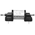 Ein zylindrisches elektronisches Bauteil mit der Aufschrift 'SO6FNA218' und 'Made in USA'. Zwei Anschlüsse ragen links und rechts heraus.