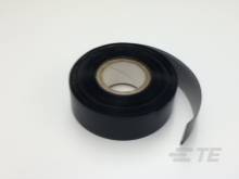 Rolle schwarzes Klebeband mit teilweise abgerolltem Ende auf weißem Hintergrund.