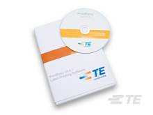 Eine Softwareverpackung mit der Aufschrift 'PrintEasy v5.1', daneben eine CD. Die Marke ist 'TE', auf beiden Elementen sichtbar.
