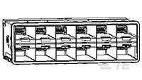 Strukturschema eines Eisenbahnwagens mit Sitzplätzen und Gängen, von oben betrachtet.