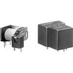 Zwei Relais, eines offen mit sichtbarer Spule, das andere geschlossen im Gehäuse, stehen nebeneinander auf einer weißen Fläche.