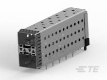Silberner elektronischer Steckverbinder mit mehreren Pins und einem rechteckigen Gehäuse, geeignet für Platinenmontage.