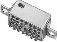 Steckeransicht eines DB9-Konnektors, oft verwendet für serielle Schnittstellenverbindungen in Computern und anderen elektronischen Geräten.