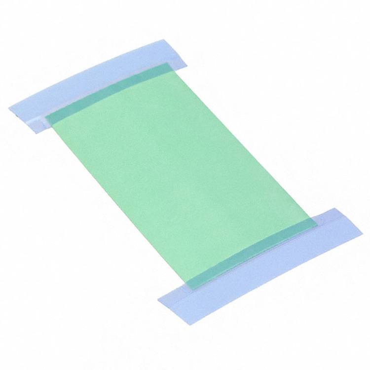 Ein grünes rechteckiges Klebeband mit blauen Schutzlaschen an jedem Ende, wahrscheinlich für kosmetische oder medizinische Zwecke verwendet.