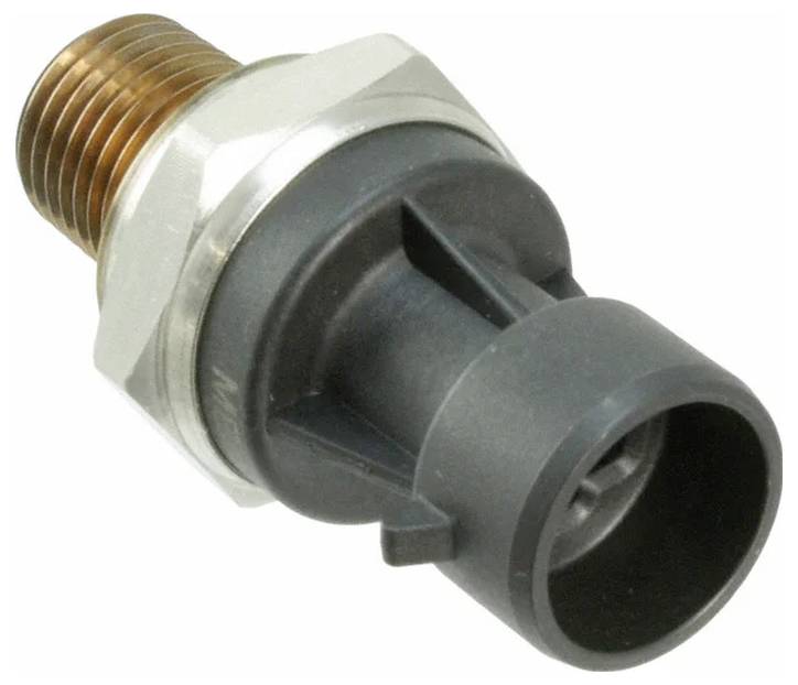 Ein metallischer und kunststoffbasierter Kfz-Sensor mit Gewinde am Ende, der zur Überwachung oder Erkennung von mechanischen Bedingungen in Fahrzeugen verwendet wird.