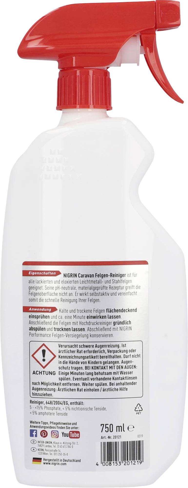 NIGRIN 20121:Felgenreiniger 750ml