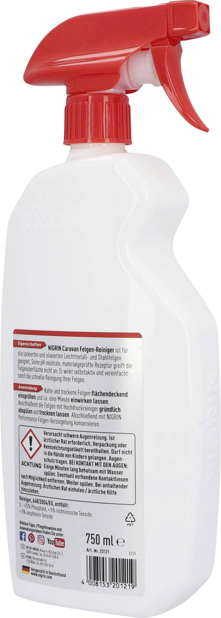 NIGRIN 20121:Felgenreiniger 750ml