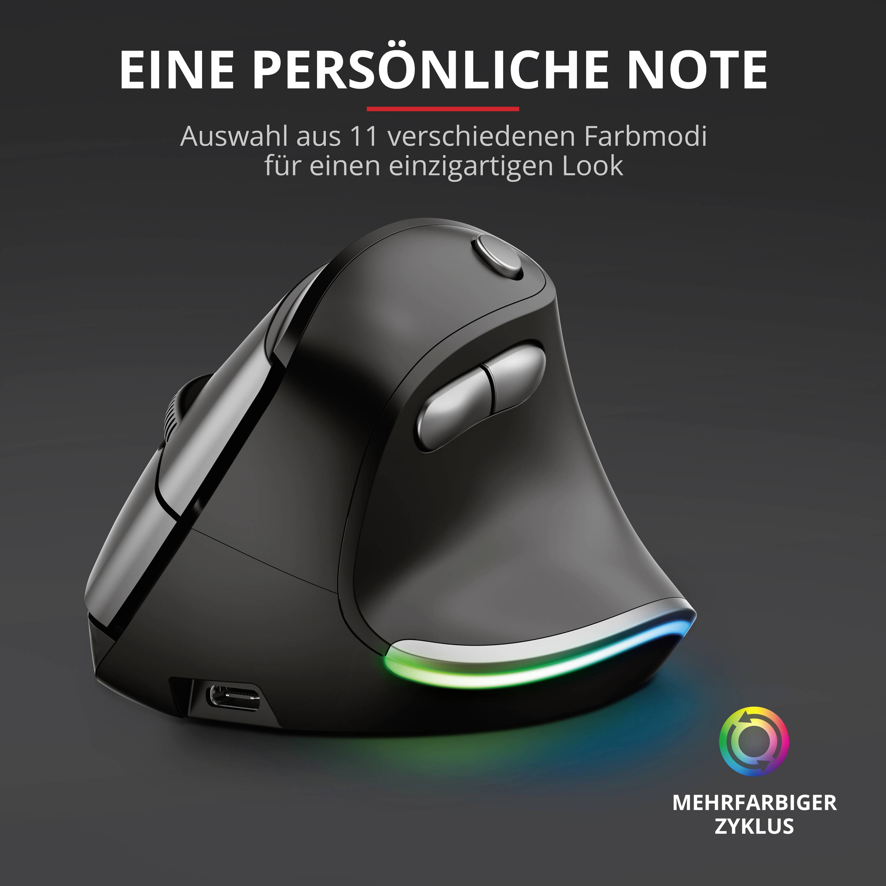 Trust Bayo Ergonomische Maus Funk Optisch Schwarz 6 Tasten 2400 dpi Ergonomisch
