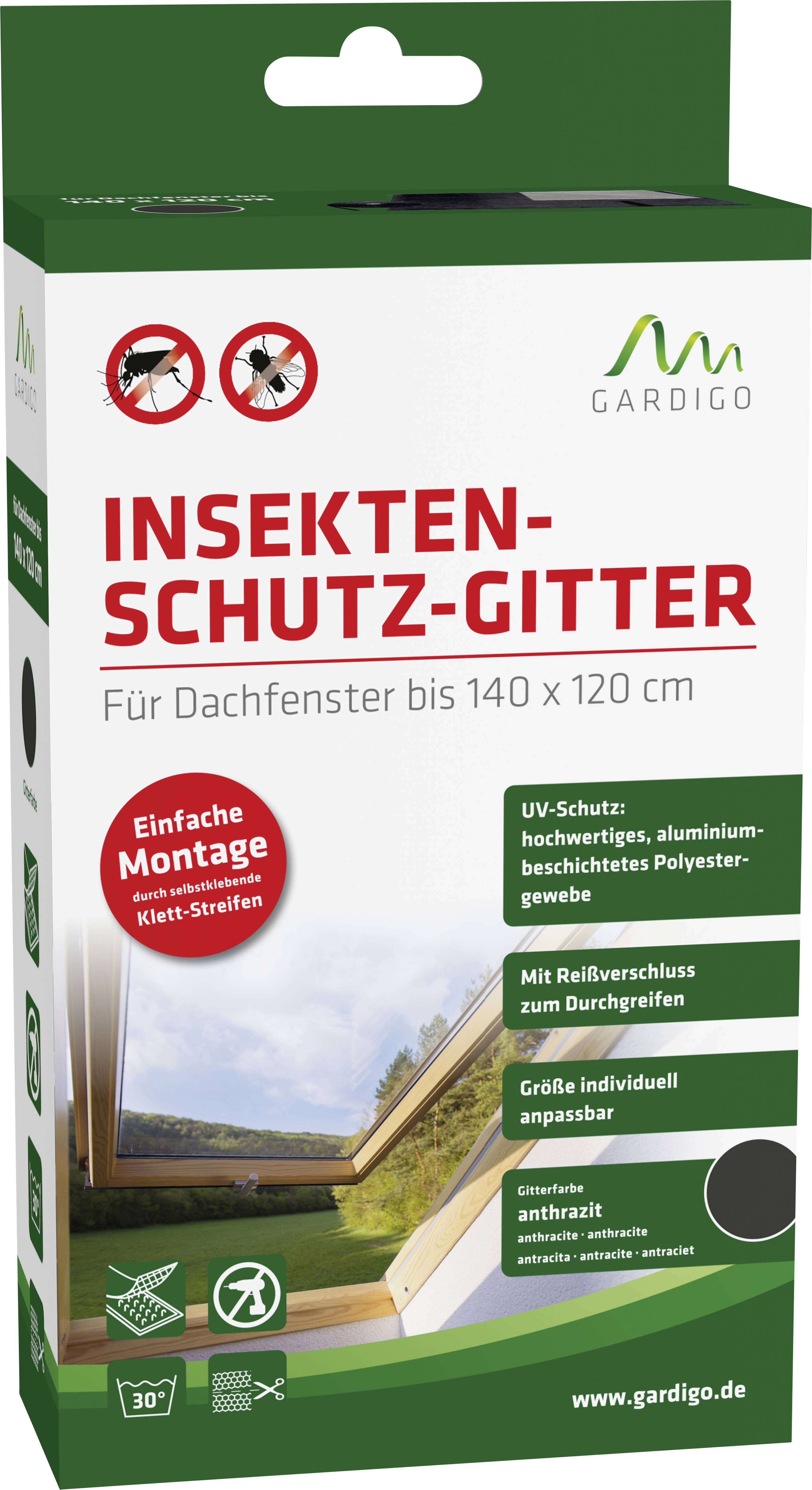 Gardigo 25306 Dachfenster-Fliegengitter (B x H) 1400mm x 1200mm Anthrazit 1St.