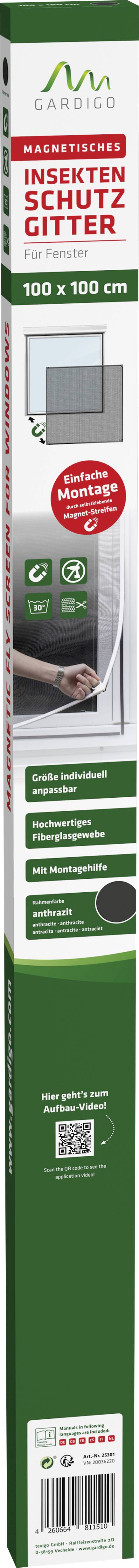 Gardigo 25301 Fliegengitter (B x H) 1000mm x 1000mm Anthrazit 1St.