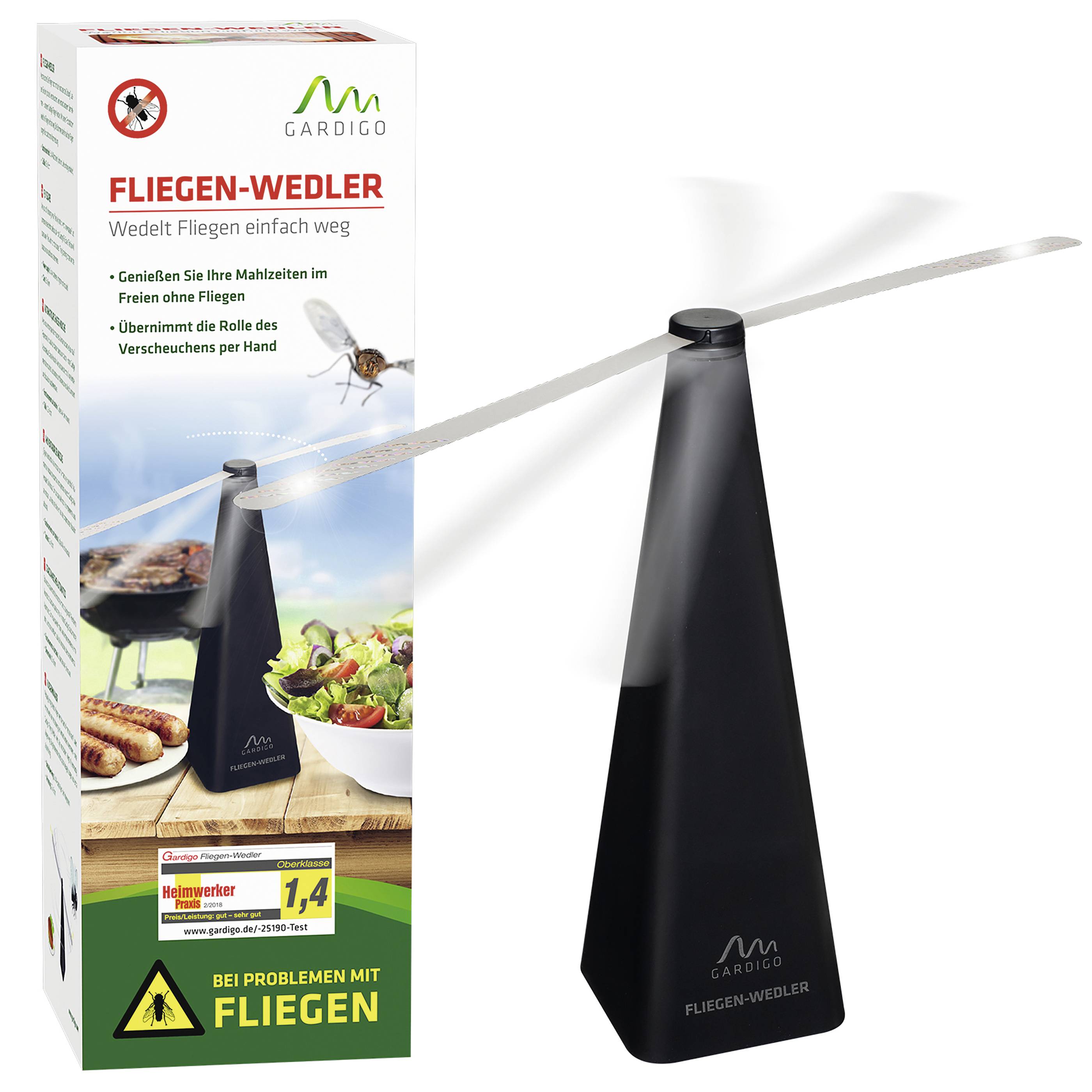 Gardigo 25190 Insektenvertreiber Abschreckung (B x H x T) 80 x 250 x 80 mm Schwarz 1 St.