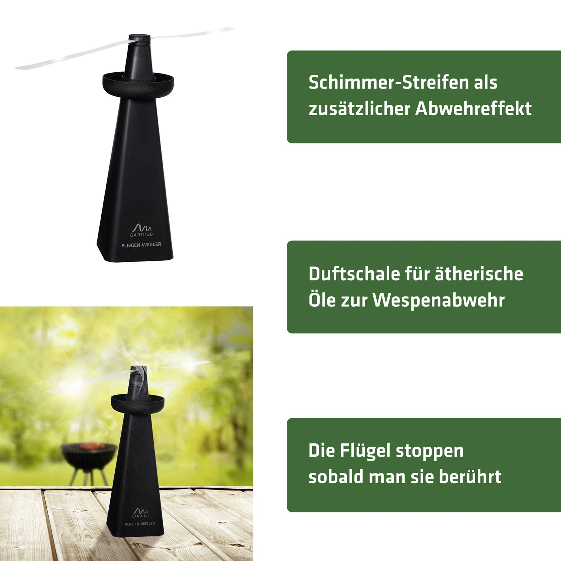 Gardigo 25180 Insektenvertreiber Abschreckung, Abwehrstoff (B x H x T) 80 x 250 x 80 mm 1 St.