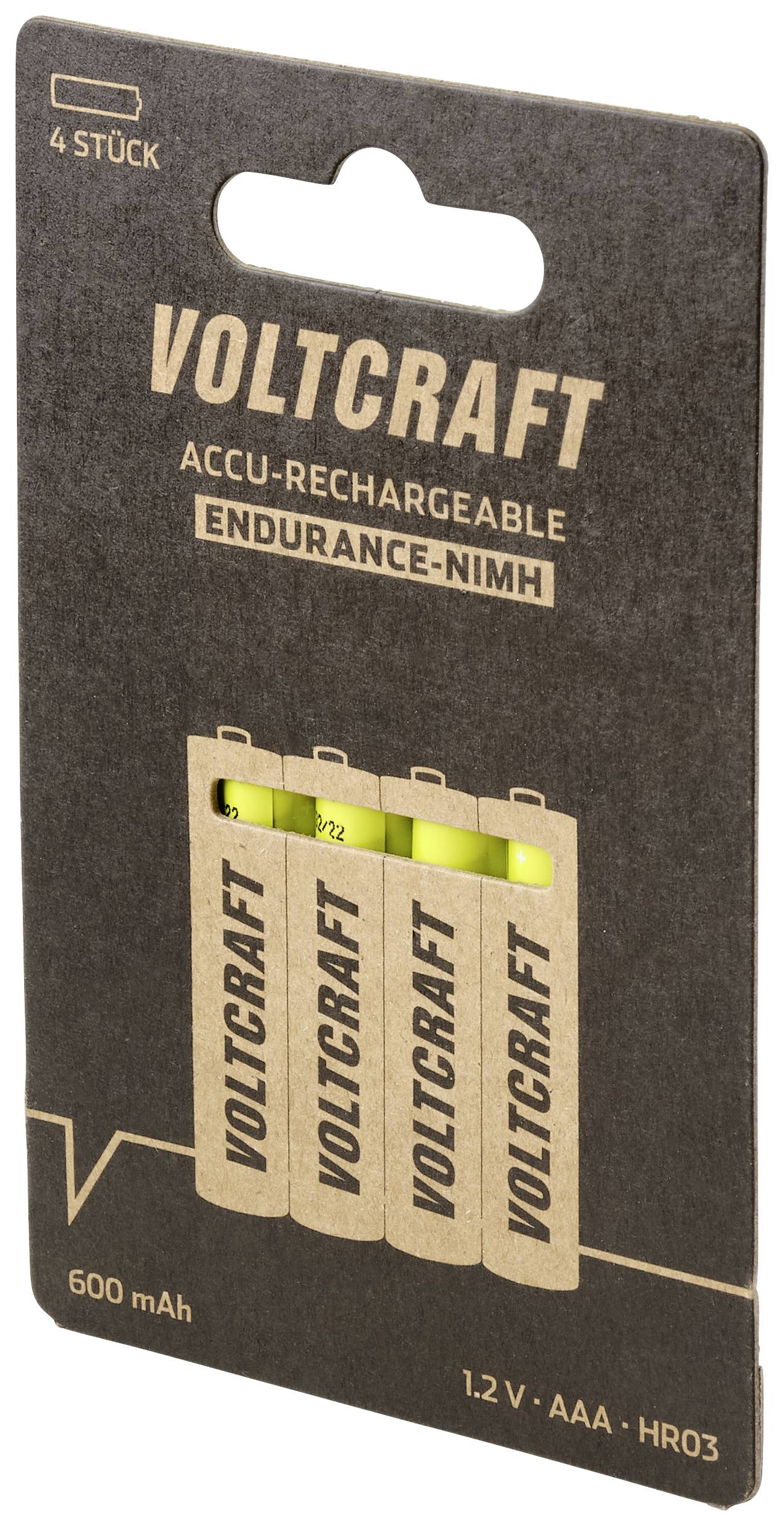 VOLTCRAFT Endurance Micro (AAA)-Akku NiMH 600 mAh 1.2 V 4 St.