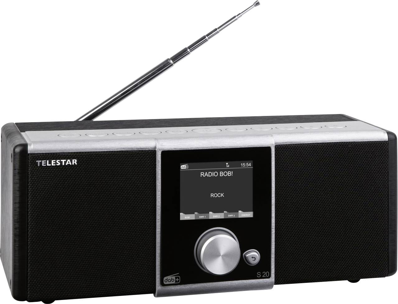 Telestar DIRA S 20 Tischradio DAB+, UKW AUX, DAB+, UKW, USB Akku-Ladefunktion, Inkl. Fernbedienung, Weckfunktion Schwarz