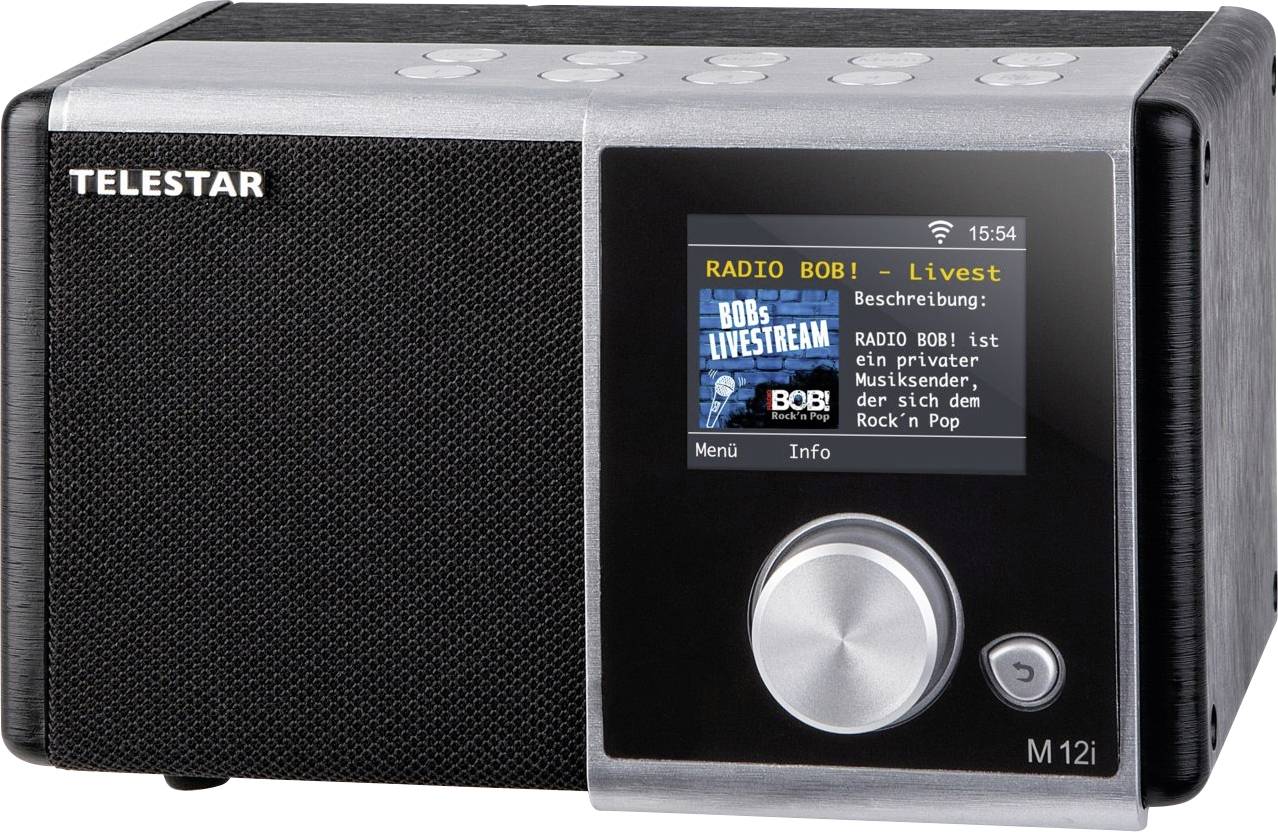 Telestar M 12i Internet Tischradio Internet AUX, USB, WLAN, Internetradio Akku-Ladefunktion, Aufnahmefunktion, Inkl. Fernbedienung, Weckfunktion
