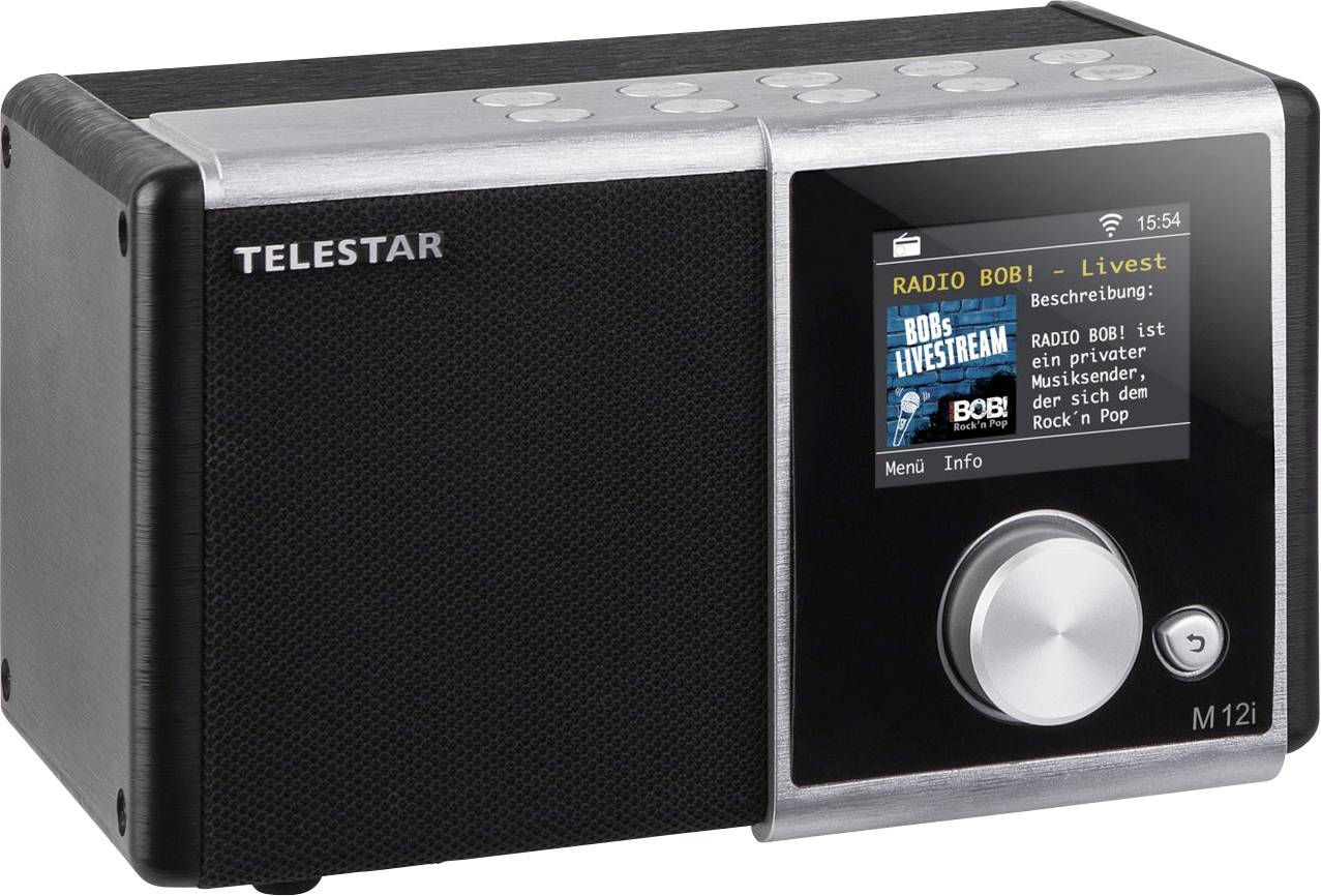Telestar M 12i Internet Tischradio Internet AUX, USB, WLAN, Internetradio Akku-Ladefunktion, Aufnahmefunktion, Inkl. Fernbedienung, Weckfunktion
