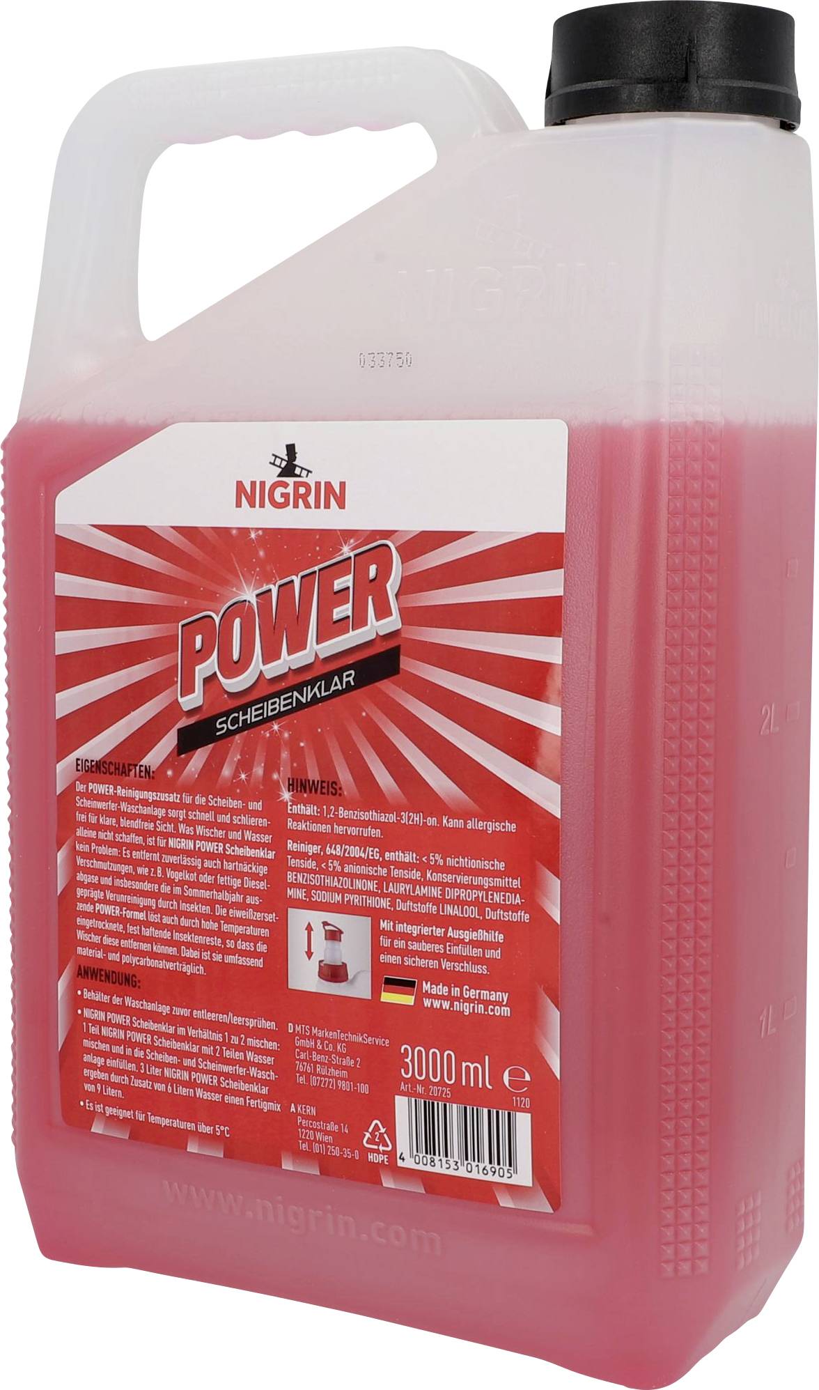 NIGRIN 20725:Scheibenreiniger Konzentrat 3l
