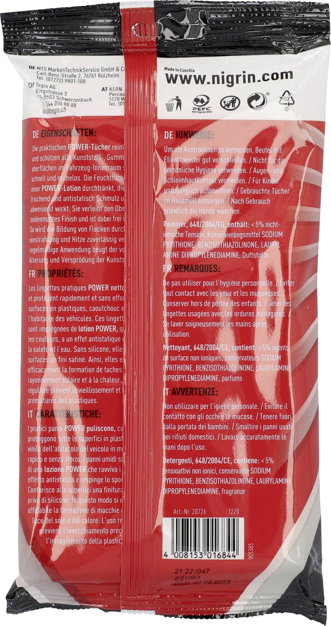 NIGRIN 20726:Kunststoffreiniger 15St.