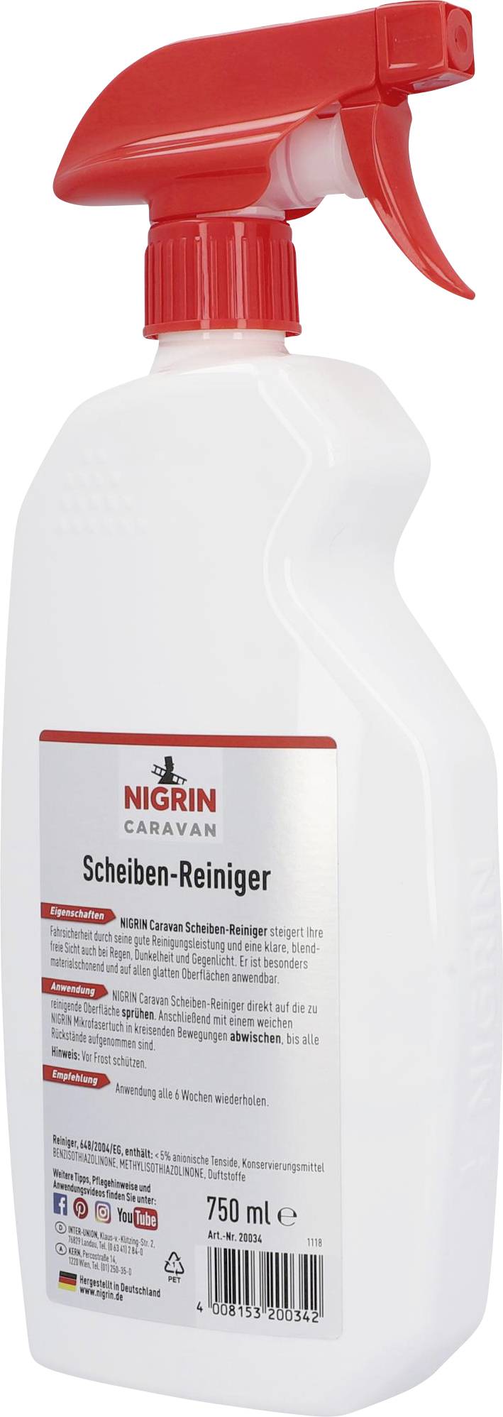 NIGRIN 20034:Scheibenreiniger gebrauchsfertig 0.750l