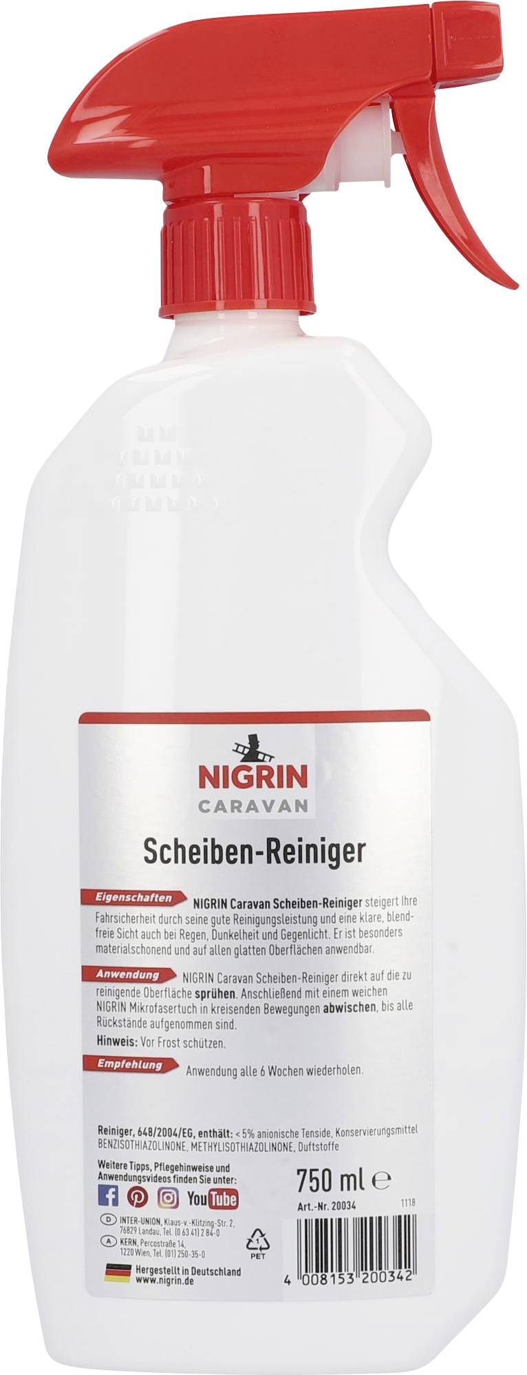 NIGRIN 20034:Scheibenreiniger gebrauchsfertig 0.750l