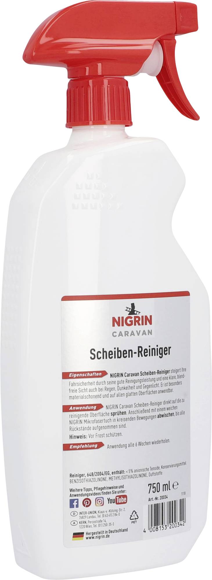 NIGRIN 20034:Scheibenreiniger gebrauchsfertig 0.750l