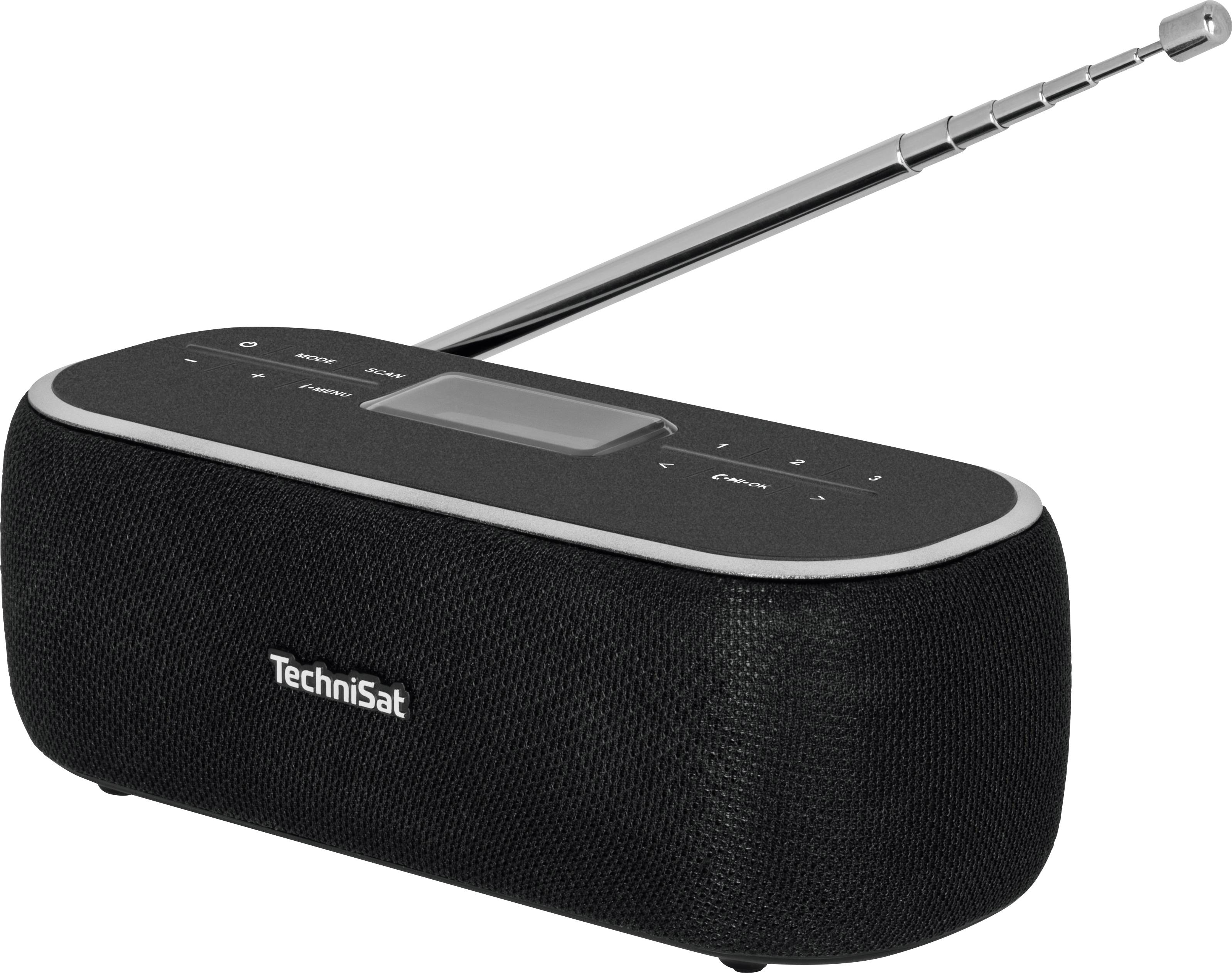 TechniSat DIGITRADIO BT 1 Tischradio DAB+, UKW AUX, Bluetooth® Freisprechfunktion, Inkl. Mikrofon, Weckfunktion, wiederaufladbar Schwarz