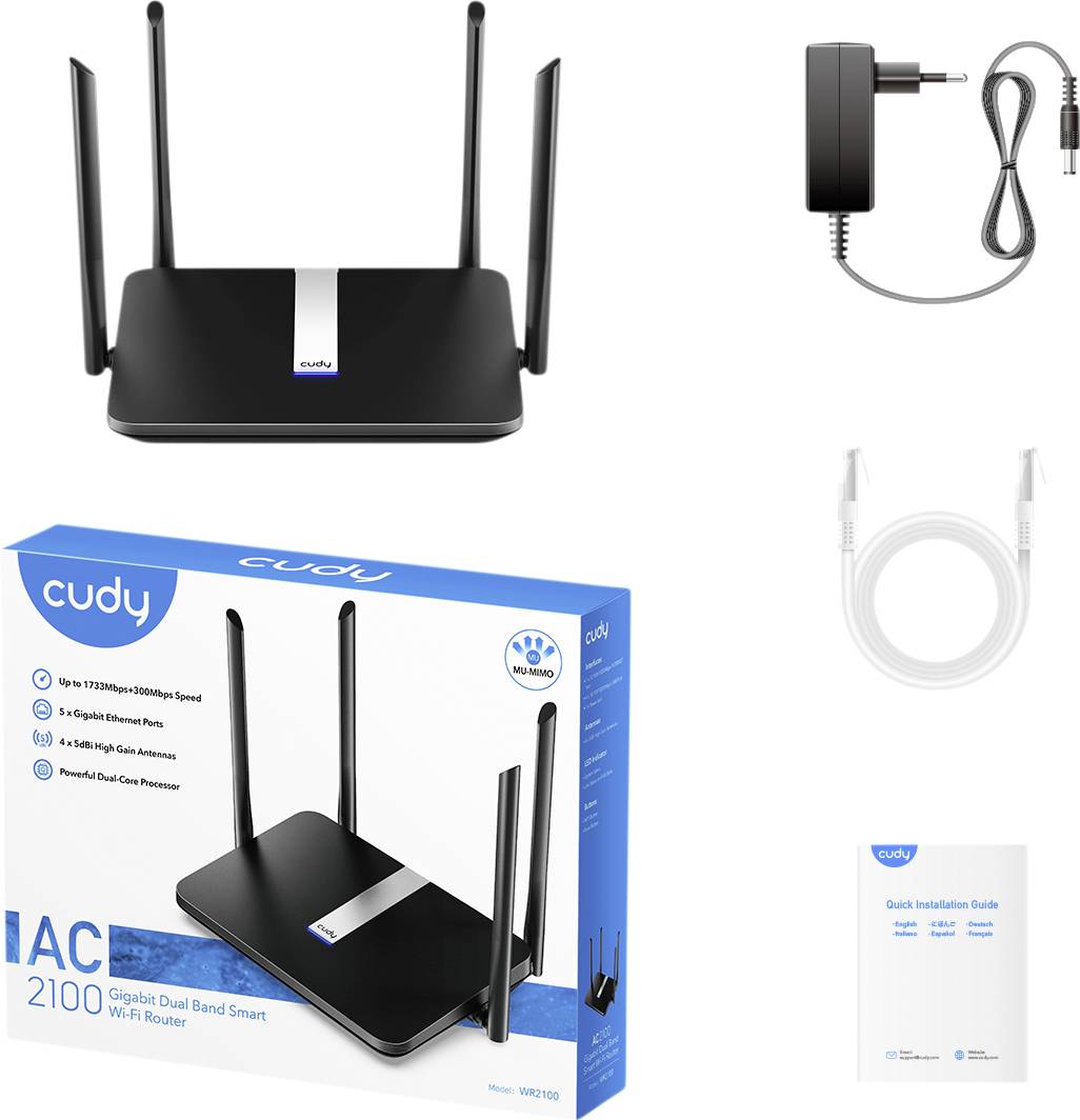Cudy WR2100 WLAN Router 2.4GHz, 5GHz 2100 MB/s