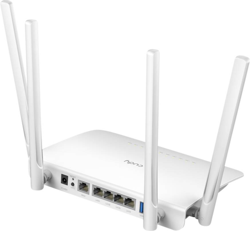 CUDY WR1300, Wi-Fi 5 (802.11ac), Dual-Band (2,4 GHz/5 GHz), Eingebauter Ethernet-Anschluss, Weiß, Ta