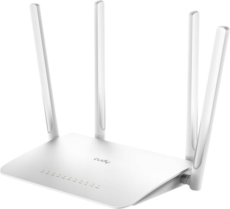 CUDY WR1300, Wi-Fi 5 (802.11ac), Dual-Band (2,4 GHz/5 GHz), Eingebauter Ethernet-Anschluss, Weiß, Ta