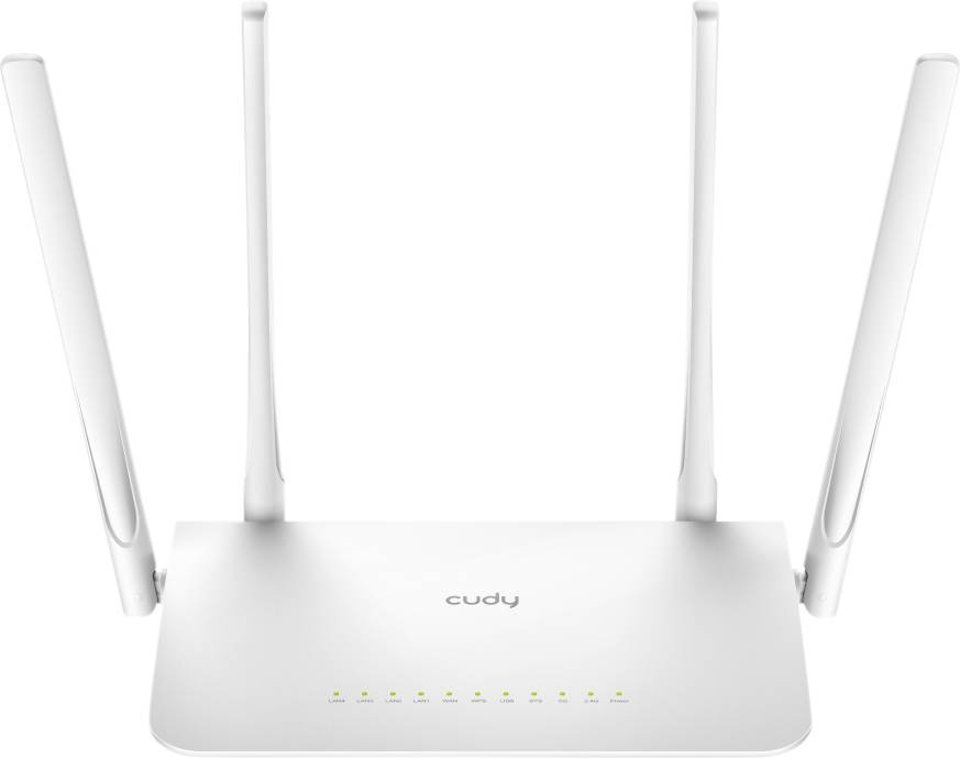 CUDY WR1300, Wi-Fi 5 (802.11ac), Dual-Band (2,4 GHz/5 GHz), Eingebauter Ethernet-Anschluss, Weiß, Ta