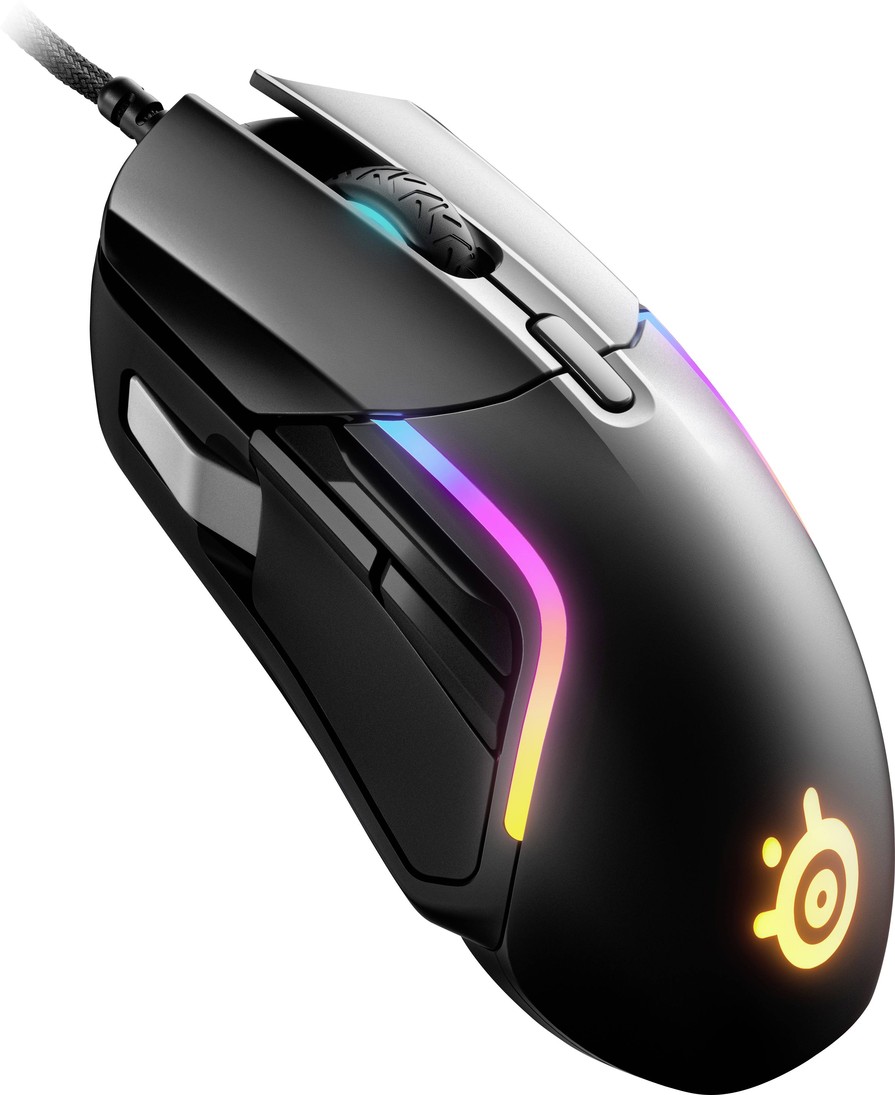 Steelseries Rival 5 Gaming-Maus USB Optisch Schwarz, Grau 9 Tasten Beleuchtet