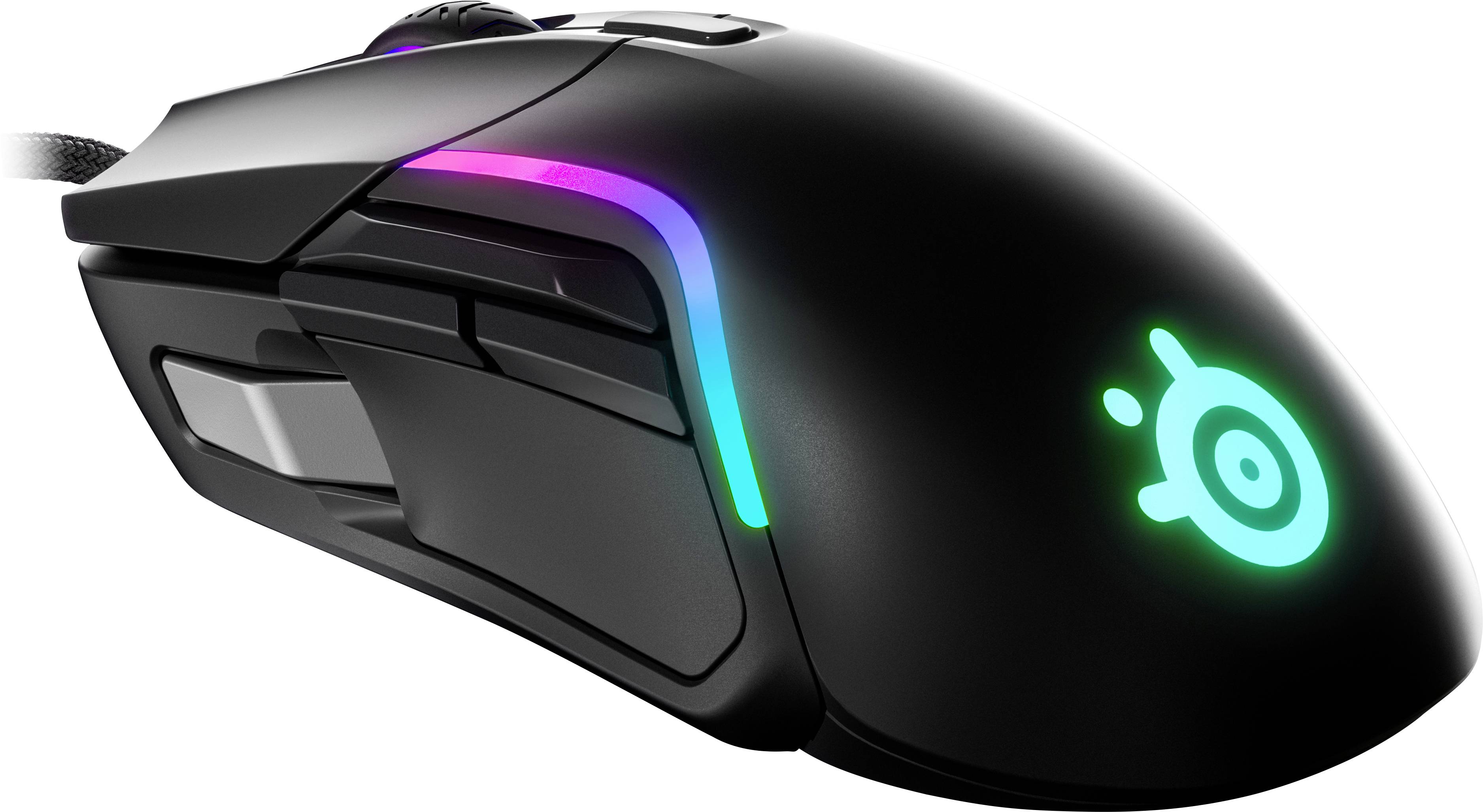 Steelseries Rival 5 Gaming-Maus USB Optisch Schwarz, Grau 9 Tasten Beleuchtet