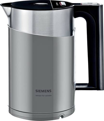 Siemens Hausgeräte TW86105P Wasserkocher schnurlos, Überhitzungsschutz Grau, Silber