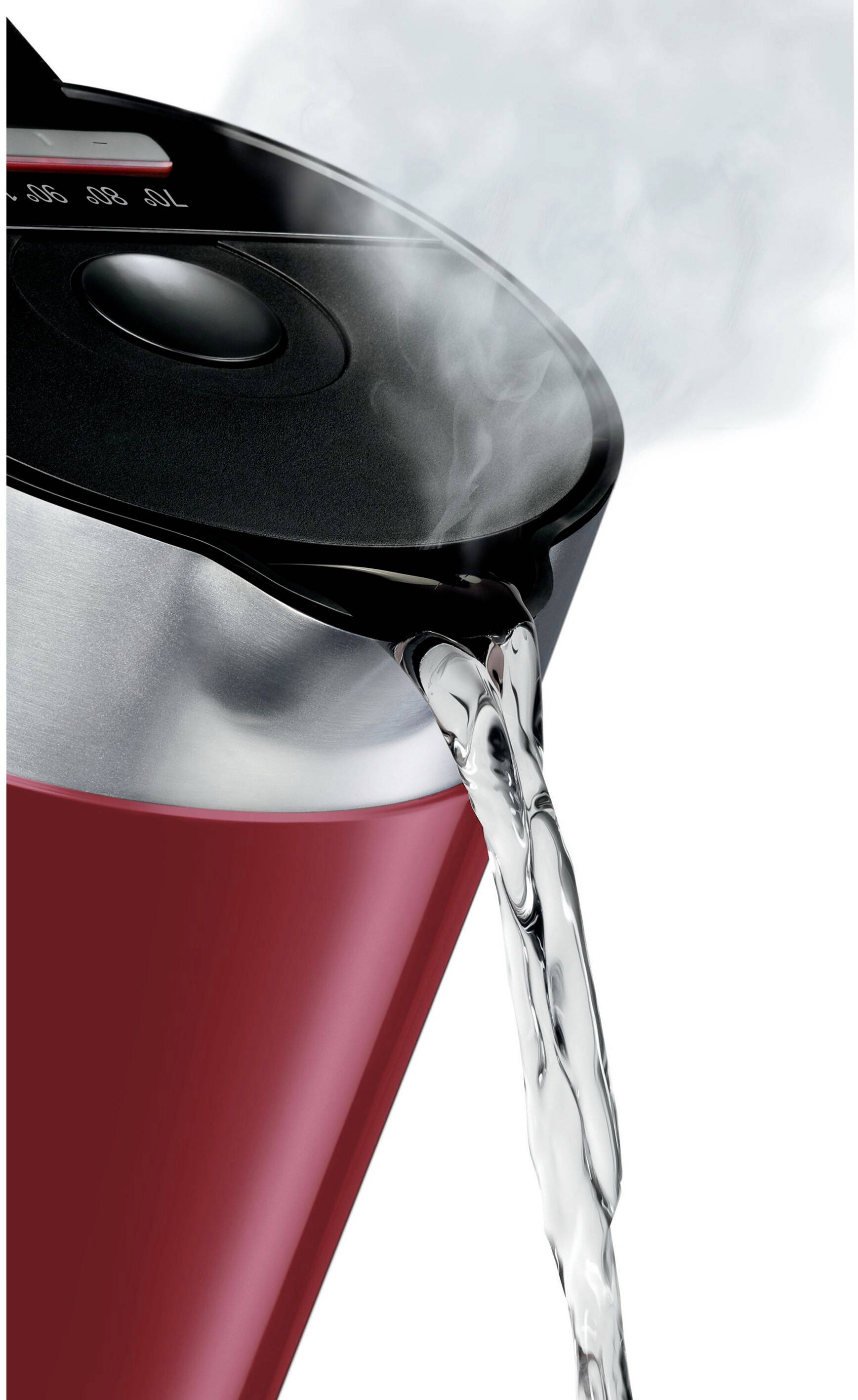 Siemens Hausgeräte TW86104P Wasserkocher schnurlos, Überhitzungsschutz Rot, Silber Fassungsvermögen: 1.5 l