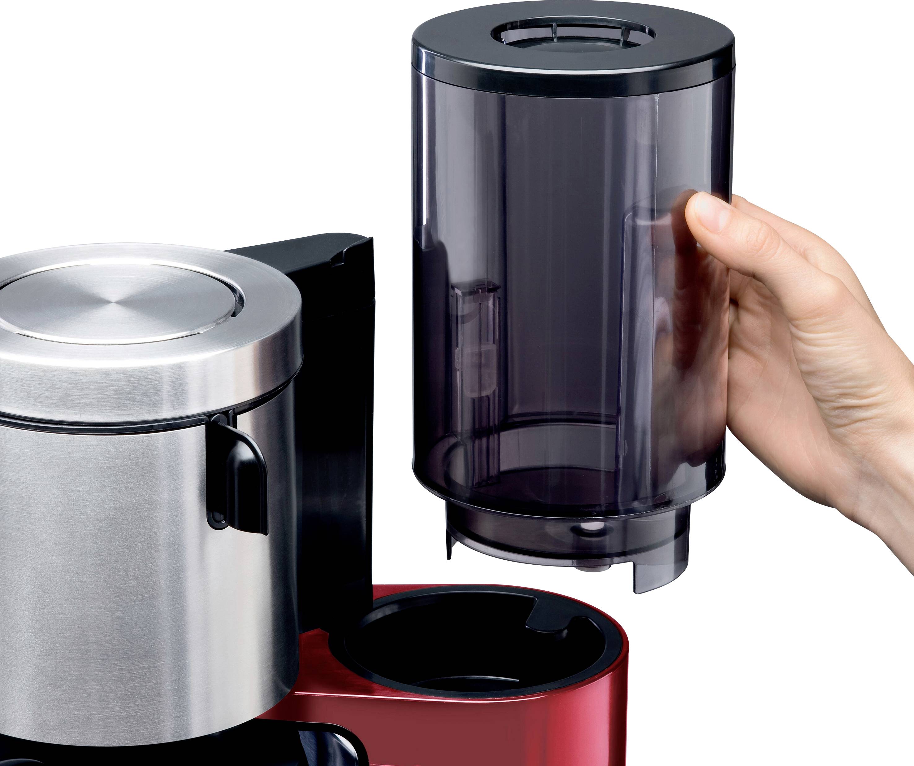 Siemens Hausgeräte TC86504 Kaffeemaschine Rot, Silber Fassungsvermögen Tassen=12 Timerfunktion, Warmhaltefunktion, Isolierkanne