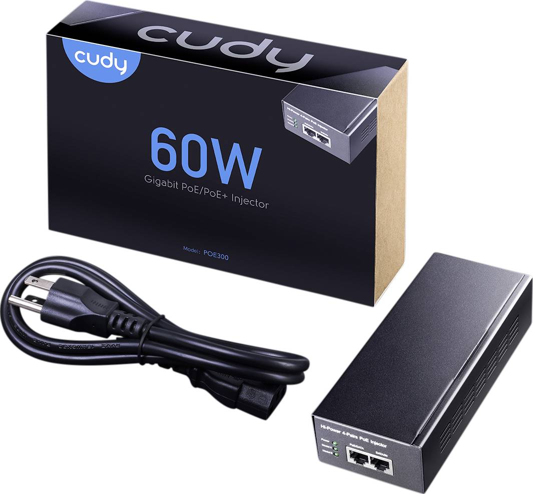 cudy POE300 PoE Injektor 1 GBit/s IEEE 802.3at (25.5 W), IEEE 802.3af (12.95 W)