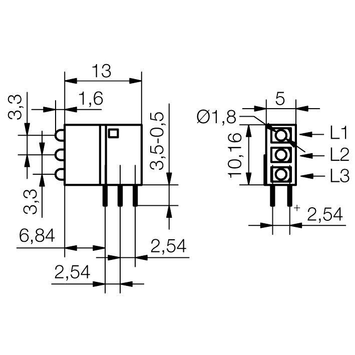Signal Construct LED-Baustein Grün (L x B x H) 15 x 5 x 14mm Bulk