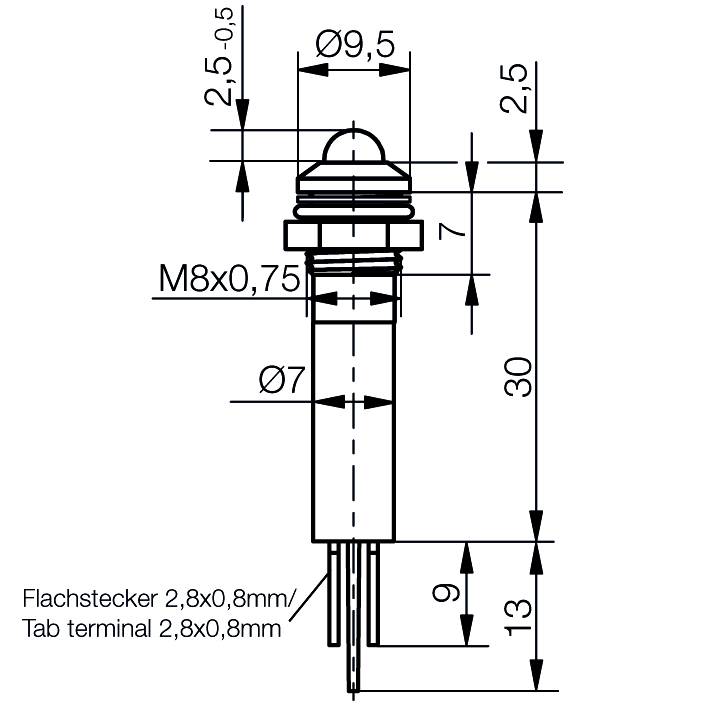 Signal Construct SWQU08628CRA LED-Signalleuchte Weiß 230 V/AC, 130 V/DC Tray