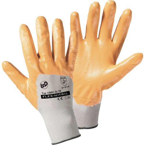 L+D Flex-Nitril 1496C-12 Polyester Arbeitshandschuh Größe (Handschuhe): 12, XXL EN 388 CAT II 1 Paar