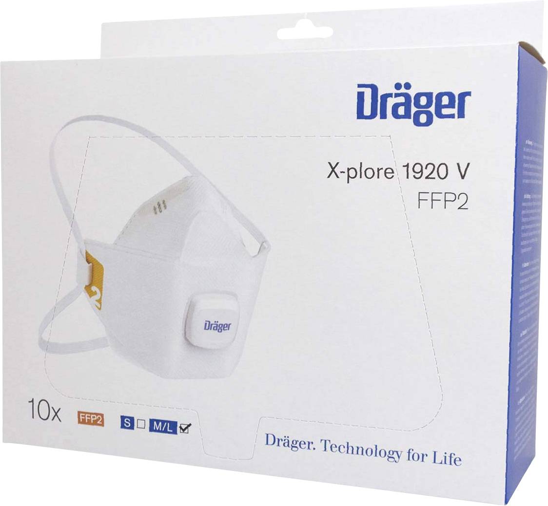 Dräger X-plore® 1920V 3951925 Feinstaubmaske mit Ventil FFP2 10 St. EN 149:2001 + A1:2009 DIN 149:2001 + A1:2009