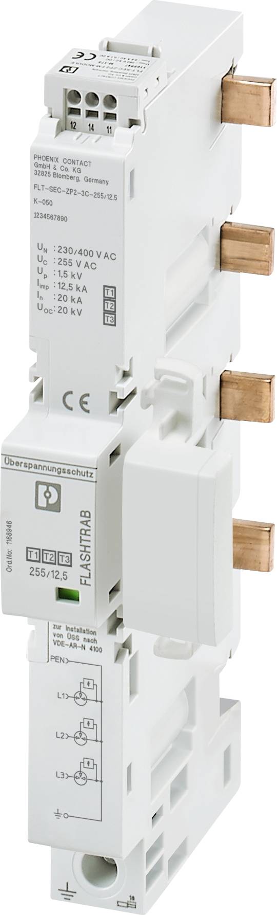 Phoenix Contact 1168946 FLT-SEC-ZP2-3C-255/12.5 Kombiableiter 20 kA 1 St.