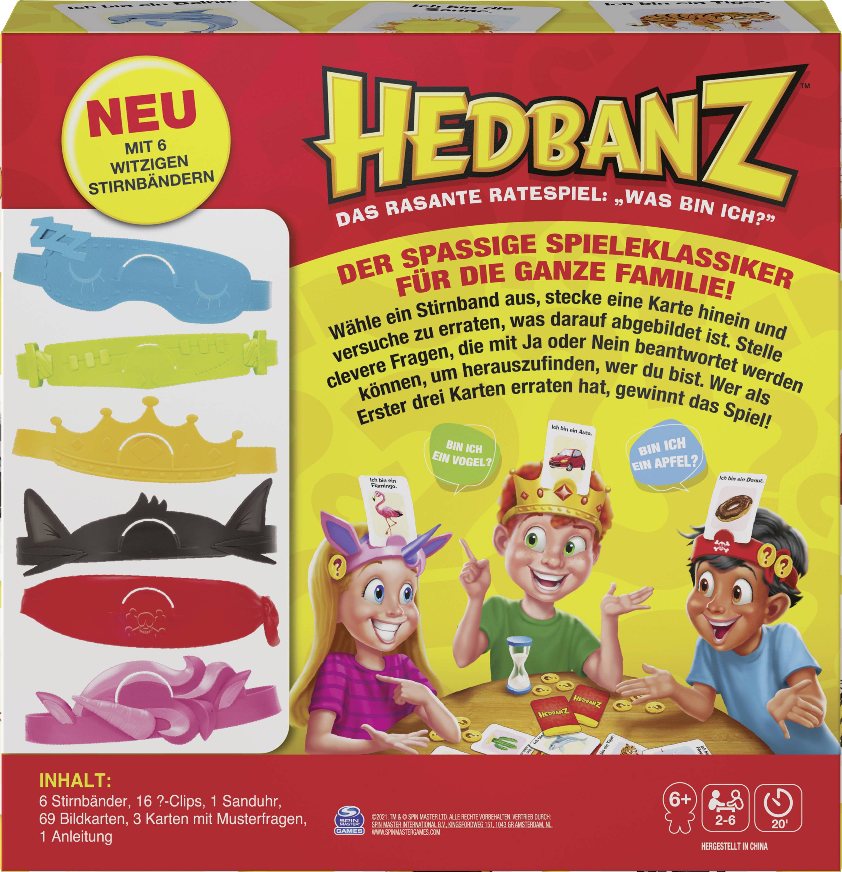 Spin Master Hedbanz - das rasante Ratespiel für die ganze Familie - Neuauflage mit tollem Spielmaterial 6059492