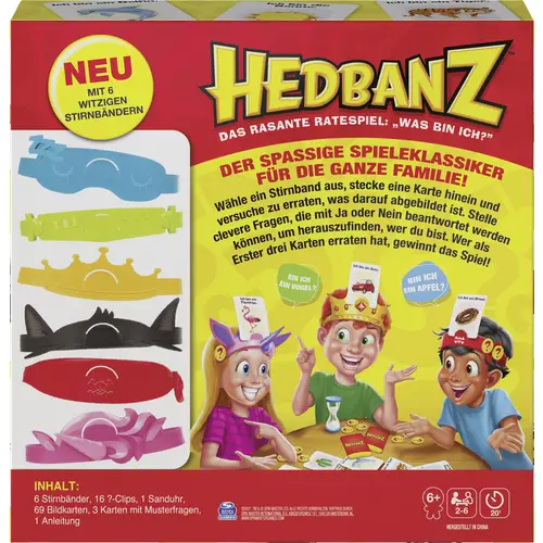Spin Master Hedbanz - das rasante Ratespiel für die ganze Familie - Neuauflage mit tollem Spielmaterial 6059492 Spin Master Hedbanz - das rasante Ratespiel für die ganze Familie - Neuauflage mit tollem Spielmaterial 6059492