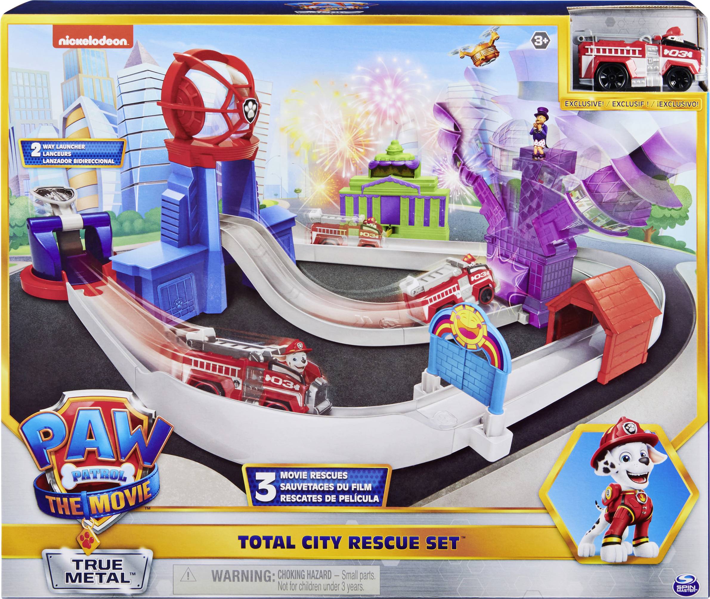 Paw Patrol Paw Patrol True Metal Total City Rescue Spielset aus dem Kinofilm mit 3 Rettungsaktionen 6061056