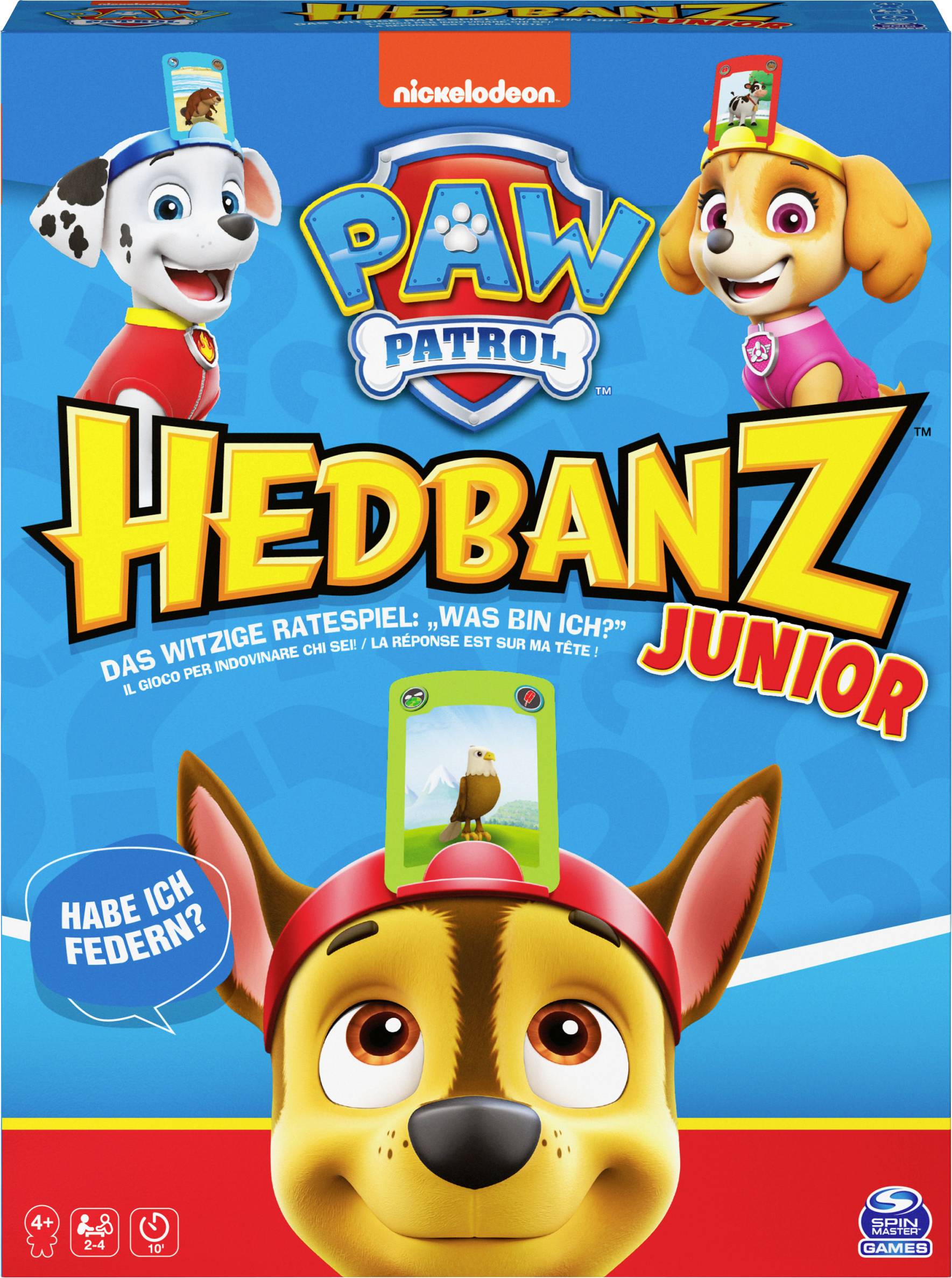 Spin Master Hedbanz Junior – Paw Patrol, das witzige Ratespiel für Fellfreunde 6062582