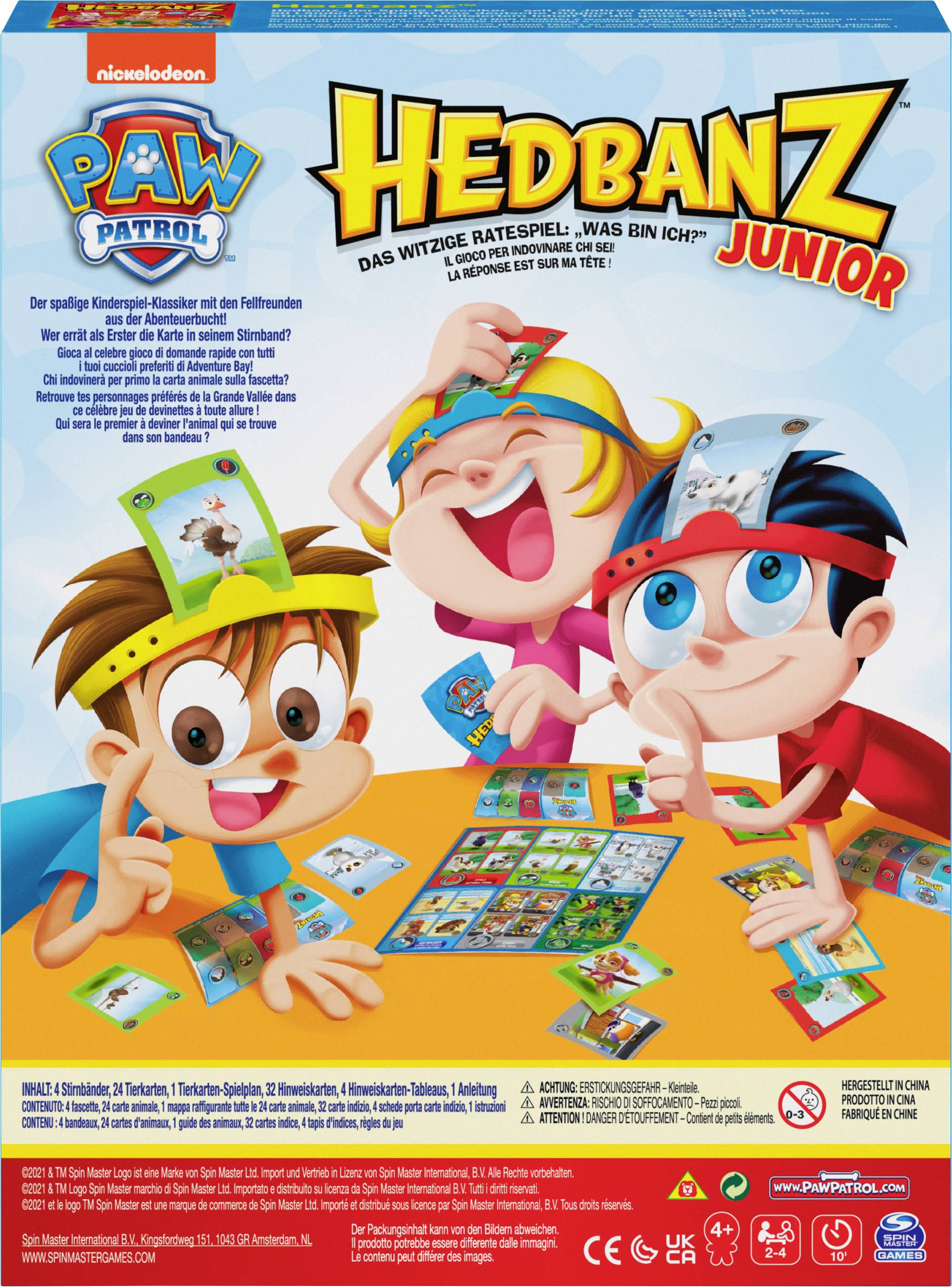 Spin Master Hedbanz Junior – Paw Patrol, das witzige Ratespiel für Fellfreunde 6062582